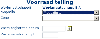 Voorraad telling selectie 1